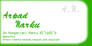 arpad marku business card